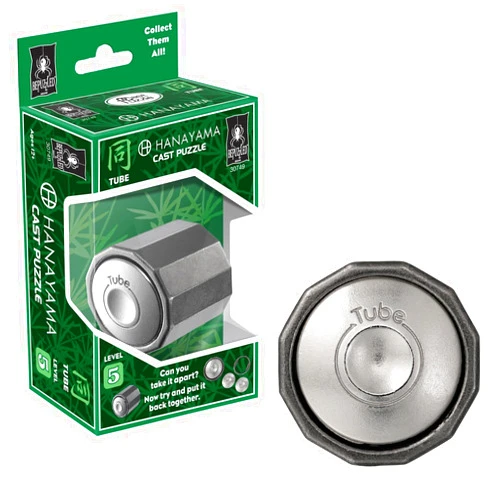 BePuzzled | Tube Hanayama Metal Brainteaser Puzzle Mensa Rated Level 5, for Ages 12 and Up