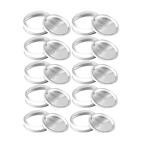 HOCHYOO 10 PCS Wide Mouth Mason Canning Lids, Wide Mouth Mason Jar Lids, Canning Lids and Rings, Mason Jar Splits-type Lids Sealing Cover