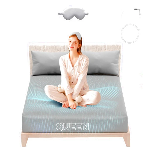 QIICMER Grounding Sheets，Grounding Sheets Queen for Better Help Sleep，Grounding Sheet with Grounding Cord,Soft Grounding Fitted Sheets,Earthing Sheets with Organic Cotton Pure& Silver Fiber(Queen)
