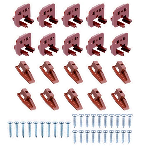 Chenyu 10 sets for kenlin Drawer Slide Track Guide Glide - Replacement Parts for Dressers and Nightstands - Bottom Mount - Brown (10)