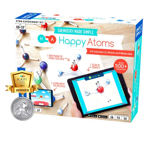Thames & Kosmos Happy Atoms Magnetic Molecular Modeling Introductory Set | Intro To Atoms, Molecules, Bonding, Chemistry | Create 508 Molecules | 73 Activities | Plus Free Educational App For Ios, Android, Kindle