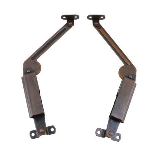 T Tulead 1 Pairs Lid Support Hinges Iron Soft Close Lid Stay Hinge Folding Hardware Hinge Left+Right, with Screws, for Cabinet, Toolbox, Wooden Box