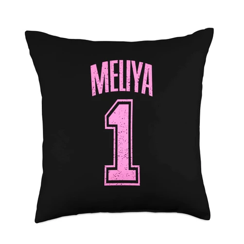 Meliya Support Accessories & Fan Gifts Men Women Meliya Supporter Number 1 Biggest Fan Throw Pillow, 18x18, Multicolor