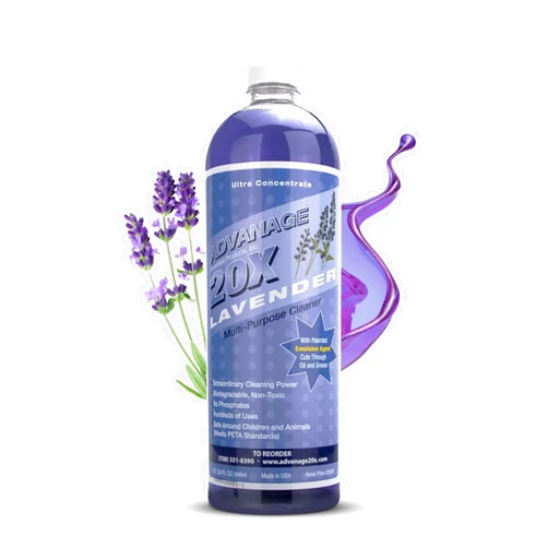 ADVANAGE THE WONDER CLEANER All Purpose Cleaner Concentrate - Advanage 20X The Wonder Cleaner Lavender for All Surfaces Around The Home, Oil and Grease | Multipurpose Cleaner For All Household Cleaning Needs | 32Oz