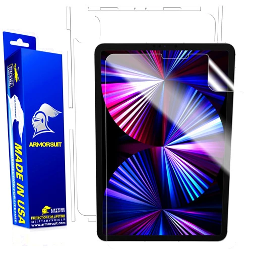 ArmorSuit MilitaryShield Full Body Skin Film + Screen Protector Designed for Apple iPad Pro 11 Inch 3rd Generation (2021) Anti-Bubble HD Clear Film - Made in USA
