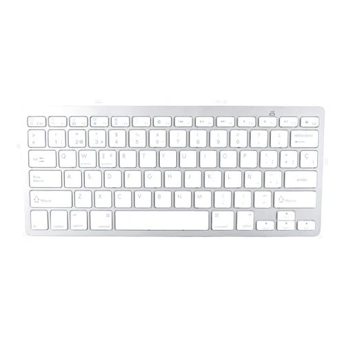Diyeeni Bilingual Keyboard Portable Thin for German French Spanish Italian Keyboard, Bluetooth Keyboard Compatible with iOS, Android, OS (Spanish QWETZ Layout)