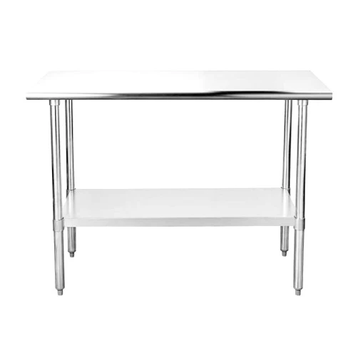 Aoleego Stainless Steel Work Table for Prep & Work 24 x 48 Inches Heavy Duty Table with Undershelf and Galvanized Legs for Restaurant, Home and Hotel