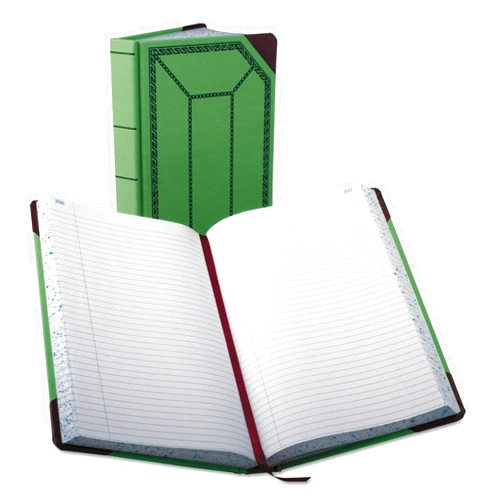 Boorum & Pease BOR6718500R Record/Account Book, Green/red Cover, Record Rule, 12-1/2 x 7-5/8, 500 Pages