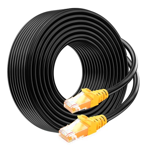 Cable Matters 10Gbps Pure Copper 24 AWG 150ft Cat 6A / Cat 6 Outdoor Ethernet Cable, Waterproof Ethernet Cable with 550 MHz Bandwidth (Direct Burial Ethernet Cable, PoE Cable) in Black - 150 ft