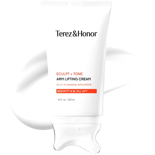 TEREZ & HONOR Sculpt + Tone Arm Cream - Korean Gua Sha Firming & Tightening Cream with Retinol Liposome, Caffeine, Collagen & Proteins for Crepey Skin, Smoother Texture & Improved Elasticity, 4 fl oz