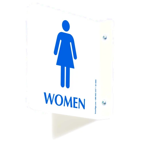 SmartSign Women's Restroom Projecting Sign | Double Sided 6