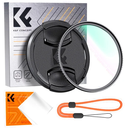 K&F Concept 52mm MC UV Lens Protection Filter with Lens Cap Cleaning Cloth Optical Glass Ultra Slim 18 Multi-Layer Coatings Camera Lens UV Filter (K-Series)