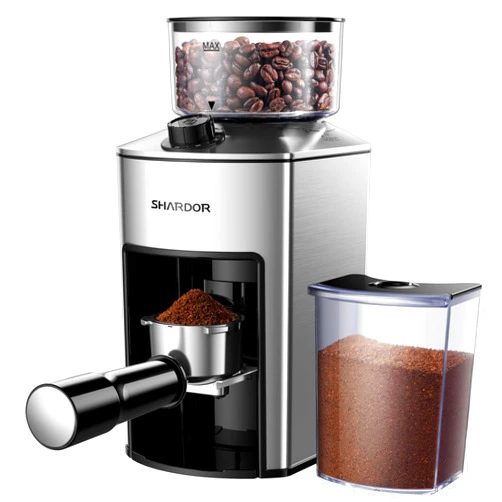 SHARDOR Anti-static Conical Burr Coffee Grinder Electric, Automatic Coffee Bean Grinder for Espresso French Press Drip Coffee Adjustable Burr Mill with 10 Precise Grind Settings for Home Use,