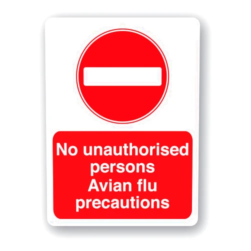 UYCEYY No Unauthorised Persons. Avian Flu Precautions Disease Precaution Aluminum Metal Tin 8X12 Inch Notice Danger Warning Caution For Outdoor & Indoor Yard Lawn Street Garden Patio Decor