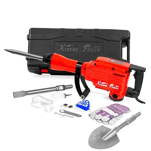 XtremepowerUS 2200W Electric Demolition Jack Hammer Concrete Breaker Punch Drill Chisel & Shovel Digging Bits w/Case