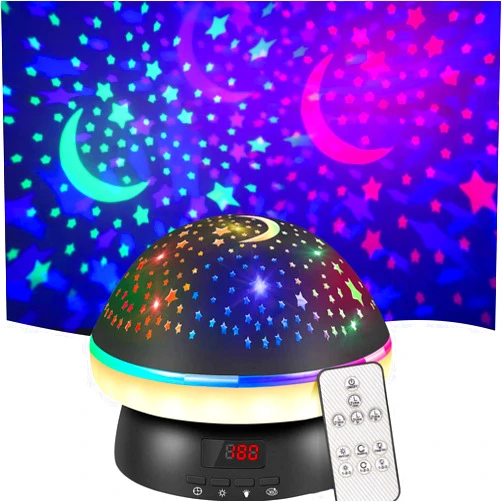 MINGKIDS Timer Star Light Projector with Remote Control,Rotation and 16 Colors Projection Lamp and Sleep Light,Christmas Easter Birthday Gifts for Kids, Boys Girls Gifts