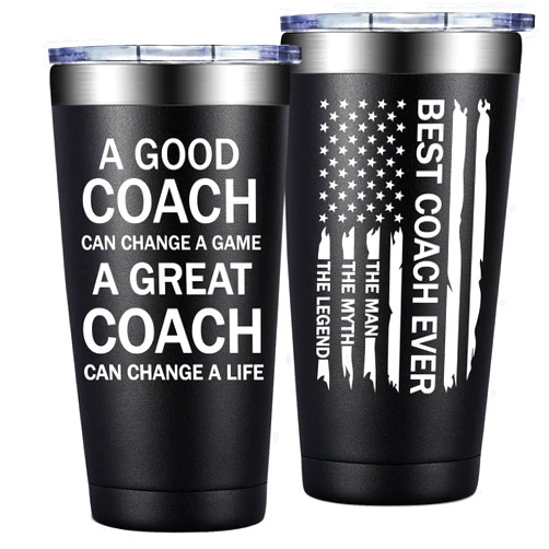Grifarny Coach Gifts for Men - Basketball, Soccer, Football, Baseball, Softball, Gymnastics, Dance, Swim, Coaches Gifts - Best Coach Ever Tumbler Cup 20 oz
