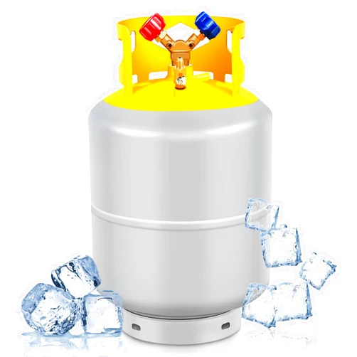 Dollate 50LB Refrigerant Recovery Tank for R12, R22, R134A, R410A, etc HVAC Cylinder Refrigerant Recovery Cylinder Tank 1/4 SAE Y-Valve Freon Recovery Tank