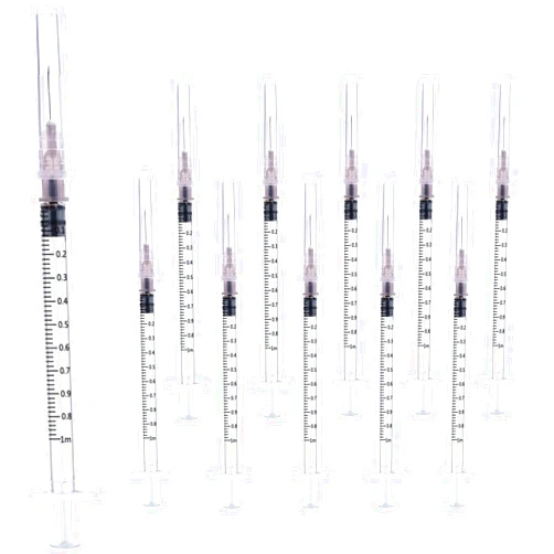 Sirulken 25 Pack 1ml 27Ga Lab Syringe Tools, Individually Packed