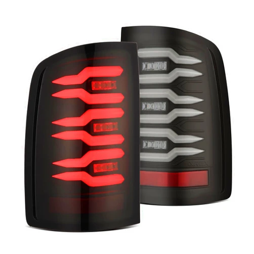ModifyStreet AlphaRex Tail Lights Compatible With 07-14 GMC Sierra LUXX-Series LED Black