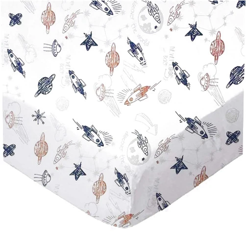 SHEETWORLD.COM SheetWorld Fitted Playard Sheet for Maxi-COSI Swift – 31 x 39 – 100% Cotton Jersey – Hypoallergenic, Butter Soft – Space Print – Made in USA