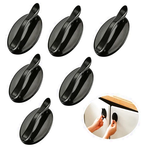 Cozyoon 6 Pcs Self-Stick Instant Cabinet Drawer Kitchen Sliding Door Handle Helper Auxiliary Door Window Stick Push Pull Knobs Convenient Opening No Drill