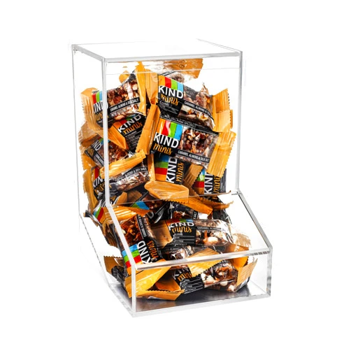 SimplyImagine Acrylic Candy Dispenser Bin with 2 Lids for Bulk Candy Storage - Bubble Gum, Lollipops, Chocolate and More Snacks - for Home, Desktop, Tabletop or Wall Mount Use
