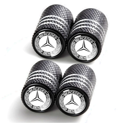 YUIQIEUY Tire Valve Stem Cap Cover for Mercedes Benz A C E S Class Series GLK CLA GLA GLC GLE CLS SLK AMG Series Belt O-Ring Seal Corrosion Resistant,Tire Valve Stem Air Cap 4 Pack Black…