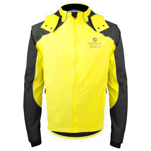 AERO|TECH|DESIGNS | Men's AeroReflective Cycling Rain Coat | Convertable Waterproof Jacket | High Visibility Reflective
