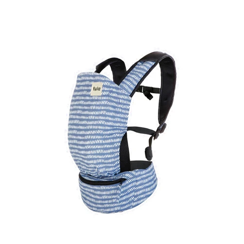 Tula Baby Tula Lite Ripstop Nylon Compact Baby Carrier, Lightweight & Ergonomic Carrier for Travel w/Convenient Storage Hip Pouch, Multiple Carrying Positions for 12lbs to 30lbs - Beyond (Steel Blue/Dash)