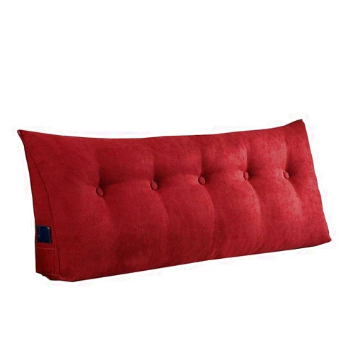 ZHNALIUS Soft Comfortable Double Bed Backrest Headboard Wedge Cushion Pillow for Reading Rest，Breathable Triangular Support Positioning backand Back Waist Wall Pillow with Washable Cover Red