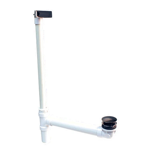 Westbrass 493244HLD-26 SCH. 40 PVC Tub Waste Tip-Toe Drain & Hidden Linear Overflow, Polished Chrome