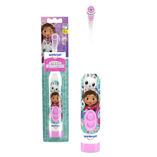 Spinbrush Gabby's Dollhouse Kids Electric Battery Toothbrush, Soft Bristles