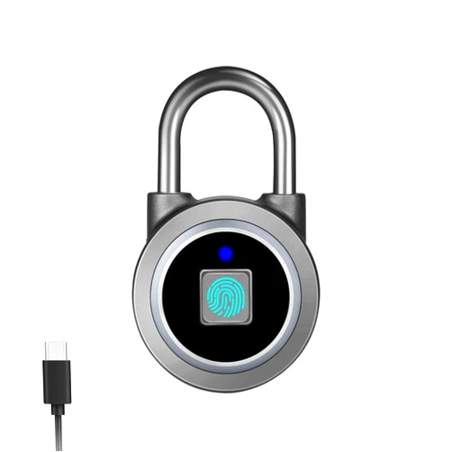 MEGAFEIS Fingerprint Padlock, Bluetooth Lock, Mobile APP, MEGAFEIS Smart Padlock with Keyless Biometric, Water Resistant, Suitable for Gym, Sports, Bike, School, Locker and Storage(Grey)