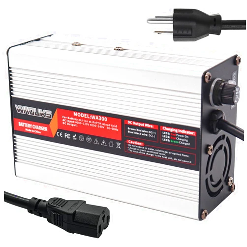WAOUKS 67.2V 3A Charger 60V Li-ion Battery Charger Output C13 Plug Used for 16S 60V Li-ion Battery Pack Smart Charger