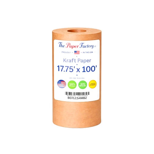 The Paper Factory LLC Kraft Paper 17 3/4 x 100 for Gift Wrapping Bulletin Board Arts & Crafts, Bouquet Flower Table Covering Poster Packing Shipping & Moving Supplies