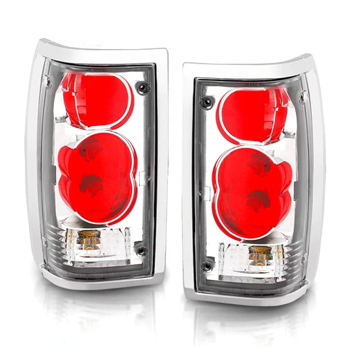 AmeriLite Chrome Euro Tail Lights for Mazda B2000 - Passenger and Driver Side