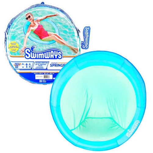 SwimWays Spring Float Premium Papasan Pool Lounger, Inflatable Pool Floats Adult with Fast Inflation for Ages 15 & Up