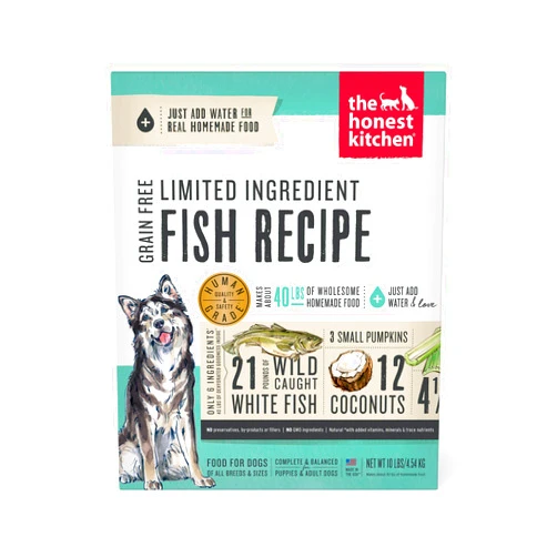 The Honest Kitchen Dehydrated Limited Ingredient Dog Food – Complete Meal or Dog Food Topper – Fish 10 lb (makes 40 lbs)