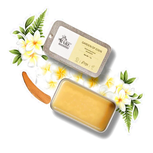 Generic BareNecessities Garden of Eden Solid Perfume | Odor & Sweat Control | Premium Floral Fragrance | No Aluminium, Alcohol, Paraben-free, Organic | Travel Mini Size Solid Deodorant for Women - 15g