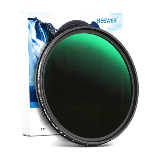 NEEWER 77mm HD Variable ND Filter ND2-ND32 (1-5 Stops) No X Cross/Optical Glass/30 Layer Nano Coated/Ultra Slim Aluminum Alloy Frame/Water Repellent/Anti Scratch Adjustable Neutral Density Filter