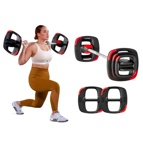 Les Mills™ SMARTBAR™ And Weight Plate Set Exercise Bundle for Total Body Workouts