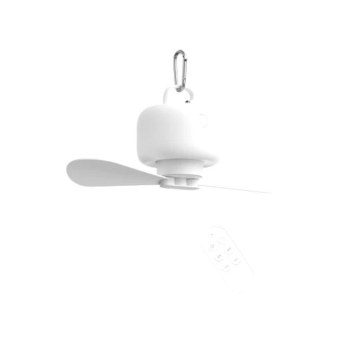 JISULIFE Camping Fan 8000mAh Battery Operated, Portable Tent Fan Rechargeable with Remote Control, Camping Fan with Detachable Fan Blades, Hanging Hook, Timer, 4 Speeds for Outdoor Dorm-White