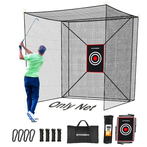 Storgem Golf Batting Cage Net with Extra Striking Net, Frame NOT Included, Heavy Duty Golf Hitting Practice Net, Backyard Batting Cage for Sports Training
