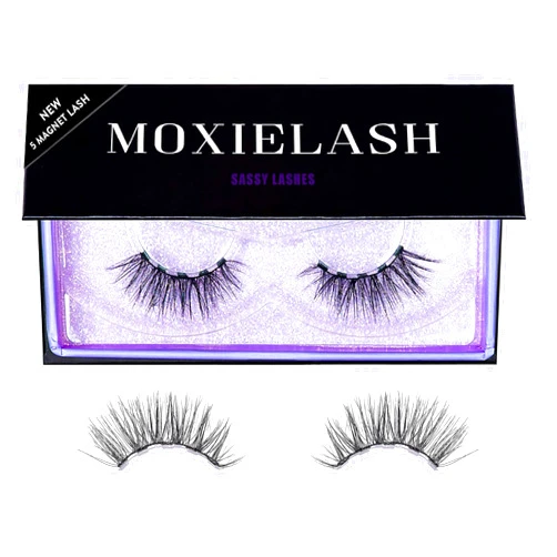 MoxieLash - Sassy Lash - Set of Premium Magnetic Eyelashes - Mid-Level Drama Volume - Mink Lashes for Deep-Set, Hooded, Almond and Monolid Eye-Shapes - Eyeliner Not Included