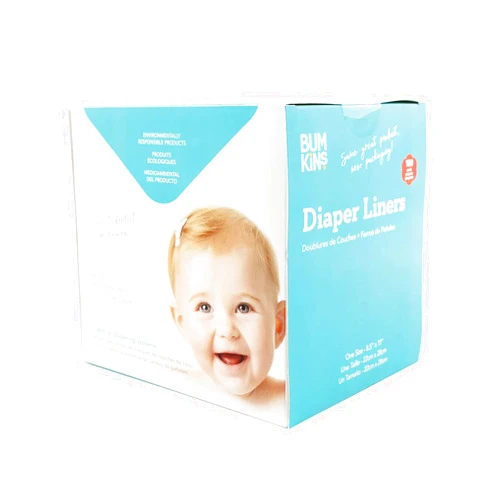 Bumkins Disposable Cloth Fabric Diaper Liner, Biodegradable, Neutral, 100 Count (Pack of 1)