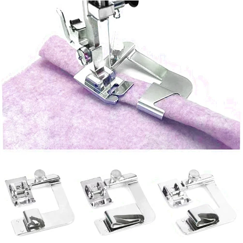 TISEKER 3 Sizes Wide Rolled Hem Pressure Foot Sewing Machine Presser Foot Hemmer Foot Set 1/2 Inch, 3/4 Inch, 1 Inch for Brother Singer and Other Low Shank Sewing Machine