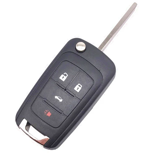 TYMXGHF Flip Folding Replacement Key Fob Case Shell Fit for Chevy Chevrolet Camaro Cruze Malibu Equinox Verano Sonic Keyless Entry Remote Control Car Key Fob Cover FCC OHT01060512 (4 Buttons, Black)