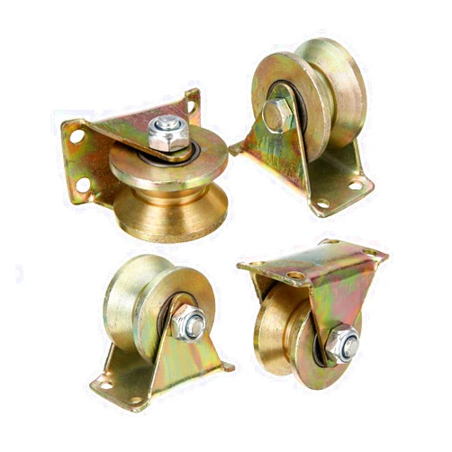 MLHpeak V-Type Groove Wheel, Heavy Duty Rigid Caster with Bracket, for Inverted Track, Rolling Gate, Sliding Gate, Industrial Machines, Wire Rope Rail, Pack of 4 (1.2 inch/32 mm)
