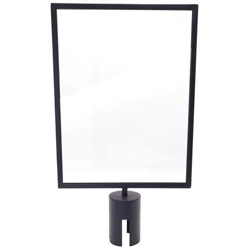 Qbuster Vertical Paper Sign Holder with Acrylic Frame, Fits 2.5” Diameter Crowd Control Stanchions, Easy Installation, 11